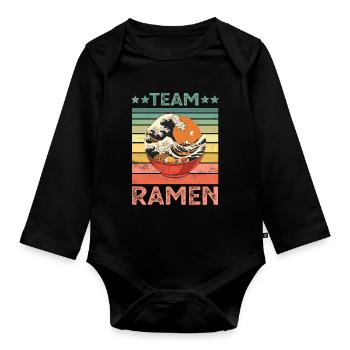 Ramen Nudeln - Baby Bio-Langarm-Body - Schwarz - Vorne
