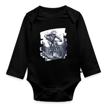 Vététistes Descente Montagne Cyclisme - Body Bébé bio manches longues - noir - Devant