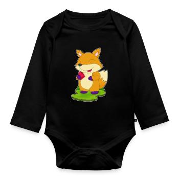 Fuchs Poker Pokerkarten - Baby Bio-Langarm-Body - Schwarz - Vorne
