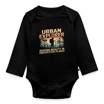 Urban Explorer Schönheit In Unerwarteten Orten - Baby Bio-Langarm-Body - Schwarz - Vorne