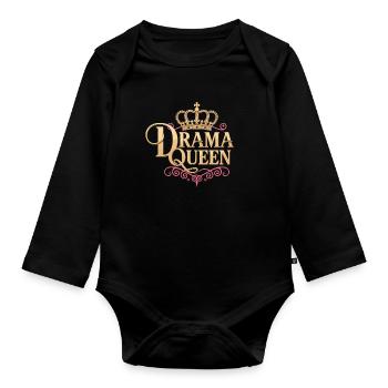 Drama Queen Königin Prinzessin Selbstwert Frauen - Baby Bio-Langarm-Body - Schwarz - Vorne