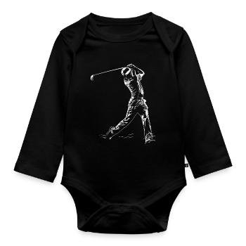 Golfspieler Skizze - Baby Bio-Langarm-Body - Schwarz - Vorne
