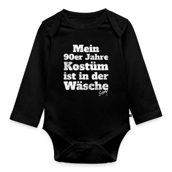 My 90s Costume In The Lingerie Theme Party - Organic Longsleeve Baby Bodysuit - black - Front