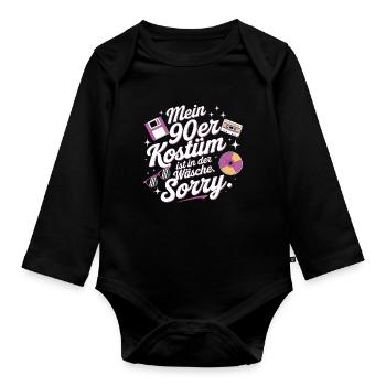 My 90s Costume In The Lingerie Theme Party - Organic Longsleeve Baby Bodysuit - black - Front