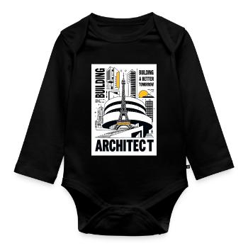 Architect - Body Bébé bio manches longues - noir - Devant