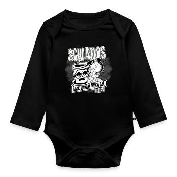Schlaflos – aber immer noch am leben. Mom Life - Baby Bio-Langarm-Body - Schwarz - Vorne