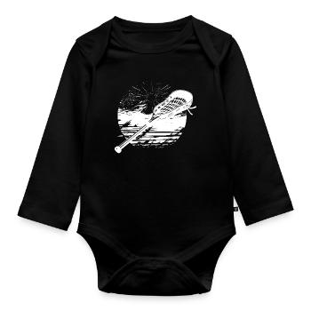 Graphique du bâton de crosse - Body Bébé bio manches longues - noir - Devant