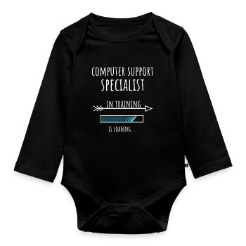 Computer Support Specialist in Ausbildung Beruf - Baby Bio-Langarm-Body - Schwarz - Vorne