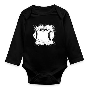 Graphismes de football - Body Bébé bio manches longues - noir - Devant