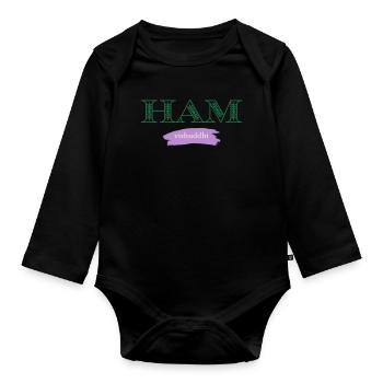 HAM - Body Bébé bio manches longues - noir - Devant