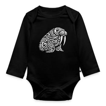 Morse tribal - Body Bébé bio manches longues - noir - Devant