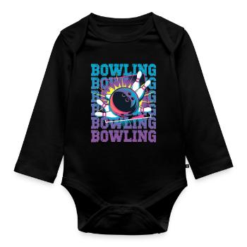 Bowling fun for bowling fans: Dynamic - Organic Longsleeve Baby Bodysuit - black - Front