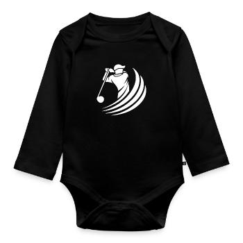 Golferspieler - Baby Bio-Langarm-Body - Schwarz - Vorne