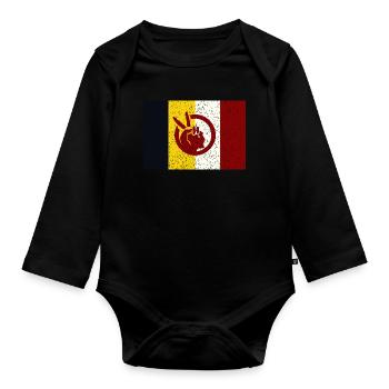 American Indian Movement - Organic Longsleeve Baby Bodysuit - black - Front