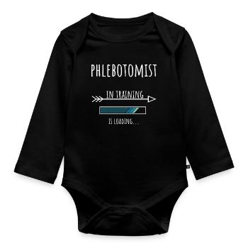 Phlebotomist in Ausbildung Beruf Geschenk - Baby Bio-Langarm-Body - Schwarz - Vorne