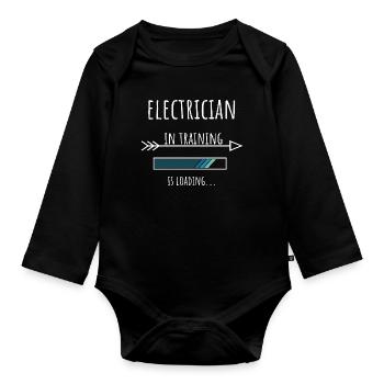 Electricien en formation Profession Cadeau - Body Bébé bio manches longues - noir - Devant