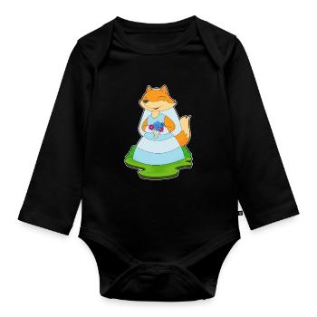 Renard Voile de mariée Mariage - Body Bébé bio manches longues - noir - Devant
