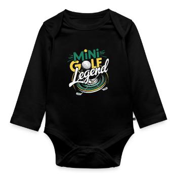 Golf legend - for all those who love the course - Organic Longsleeve Baby Bodysuit - black - Front