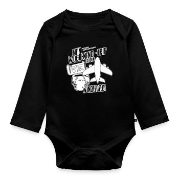 Mein Wochenendtrip ist dein Windelgeld – DINK Life - Baby Bio-Langarm-Body - Schwarz - Vorne
