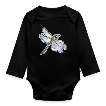 Libelle - Baby Bio-Langarm-Body - Schwarz - Vorne