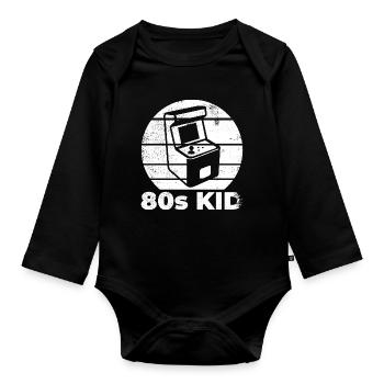 Gamin des années 80 - Body Bébé bio manches longues - noir - Devant