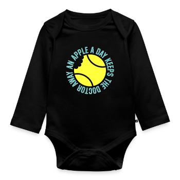 Tennis ist Gesund, Tennis Fun hoodie - Baby Bio-Langarm-Body - Schwarz - Vorne