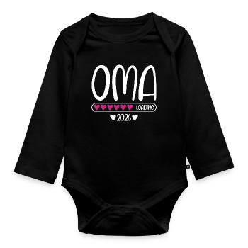 Oma 2026 loading - Baby Bio-Langarm-Body - Schwarz - Vorne
