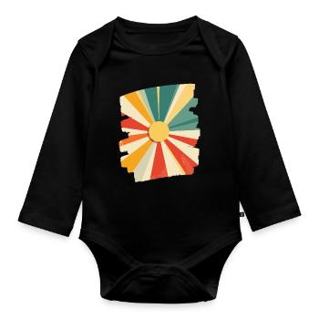 Soleil d’été Coucher de soleil - Body Bébé bio manches longues - noir - Devant