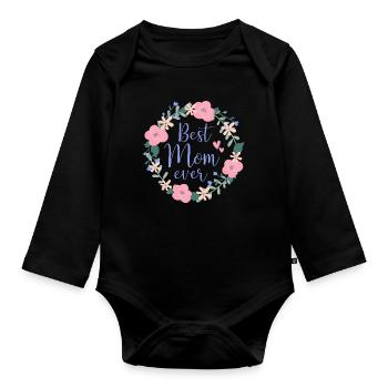 Meilleure maman de tous les temps - Violet - Body Bébé bio manches longues - noir - Devant