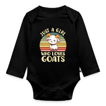 Goat Goat - Organic Longsleeve Baby Bodysuit - black - Front