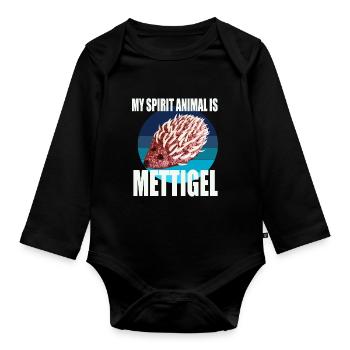 Mon animal spirituel est Mettigel - Body Bébé bio manches longues - noir - Devant