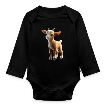 Chèvre Chèvre domestique Capricorne Chèvre Chèvre Chèvre mignonne - Body Bébé bio manches longues - noir - Devant