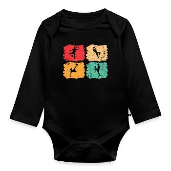 Fußball-Vintage – Solar Pulse - Baby Bio-Langarm-Body - Schwarz - Vorne