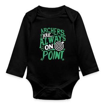 Archers Are Always On Point - Organic Longsleeve Baby Bodysuit - black - Front