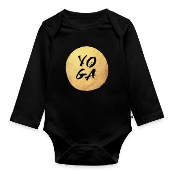 Yoga Gold Center Circle Meditation Concentration - Organic Longsleeve Baby Bodysuit - black - Front