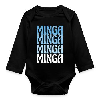 Minga Munich Dialect Gift - Organic Longsleeve Baby Bodysuit - black - Front