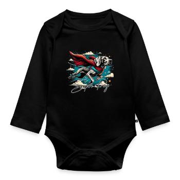 Super Dog Weimaraner Weimi Cape Cape Gift - Organic Longsleeve Baby Bodysuit - black - Front