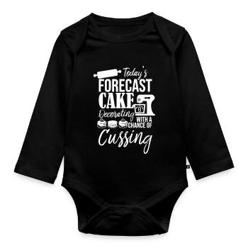Todays Forecast Cake Decorating - Organic Longsleeve Baby Bodysuit - black - Front