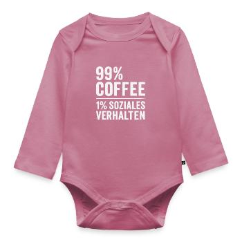 99% Coffee - Organic Longsleeve Baby Bodysuit - mauve - Front