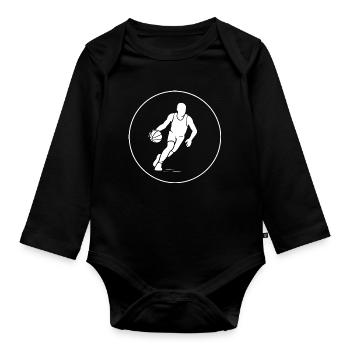 Basketball - Organic Longsleeve Baby Bodysuit - black - Front