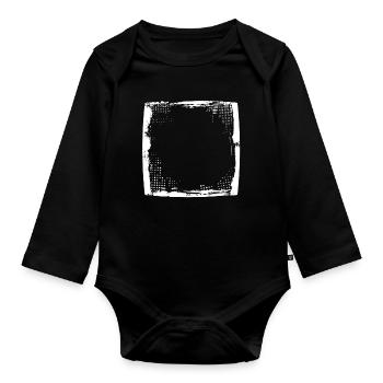 Rahmen dreckig dirty white - Baby Bio-Langarm-Body - Schwarz - Vorne