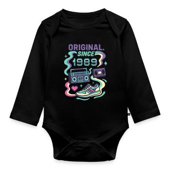 Original depuis 1989. Année de naissance 1989 - Body Bébé bio manches longues - noir - Devant