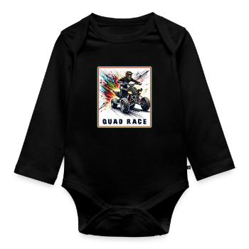 Quad Race – Speed Explosion - Baby Bio-Langarm-Body - Schwarz - Vorne
