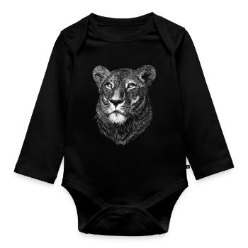 Lioness - Organic Longsleeve Baby Bodysuit - black - Front