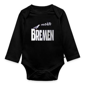 Bremen Möwe & Moin Design - Baby Bio-Langarm-Body - Schwarz - Vorne