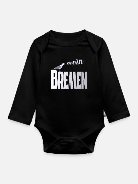 Bremen Möwe & Moin Design - Baby Bio-Langarm-Body - Schwarz