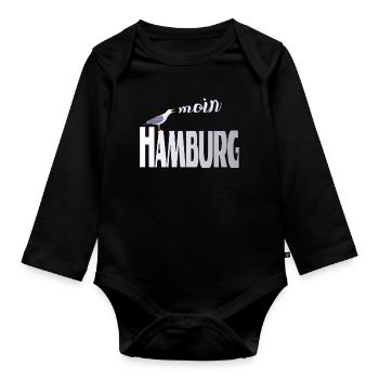 Hamburg Möwe & Moin Design - Baby Bio-Langarm-Body - Schwarz - Vorne