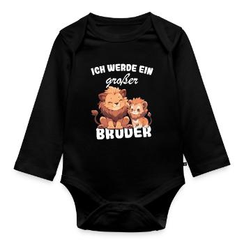 Nachwuchs Verkünden | Ich Werde Großer Bruder 2027 - Baby Bio-Langarm-Body - Schwarz - Vorne