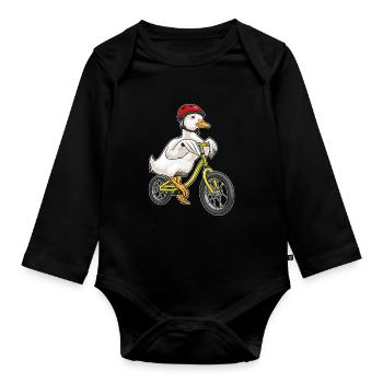 Vélo canard - Body Bébé bio manches longues - noir - Devant