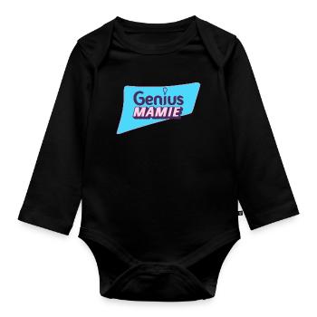 Genius Granny - Organic Longsleeve Baby Bodysuit - black - Front